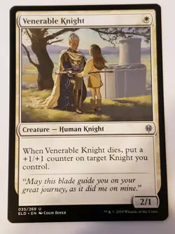 Venerable Knight Throne Of Eldraine Mtg Card Mint Condition - Image 1