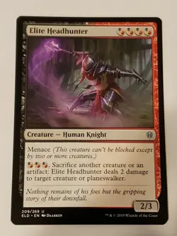 Elite Headhunter Throne of Eldraine Mtg Card Mint Condition - Image 1