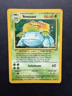 Pokemon Cards: Venusaur 15/102: Base Set Holo Rare: MP - Image 1