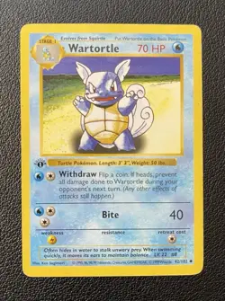 Pokemon Wartortle 042/102 Base Set (Shadowless) 1st Edition 1999 Vintage - Image 1