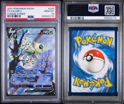 2021 POKEMON SWORD & SHIELD FUSION STRIKE #245 FULL ART/CELEBI V PSA 10 - Image 3
