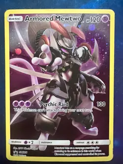 Pokemon TCG Armored Mewtwo Holo Rare Black Star Promo Card SM228 - Image 1