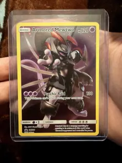 Pokemon Armored Mewtwo Holo Double Swirl Rare Black Star Promo Card SM228 - Image 1