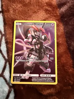 Pokemon Armored Mewtwo Holo Double Swirl Rare Black Star Promo Card SM228 - Image 3