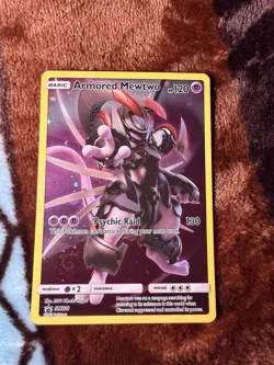 Pokemon Armored Mewtwo Holo Double Swirl Rare Black Star Promo Card SM228 - Image 4
