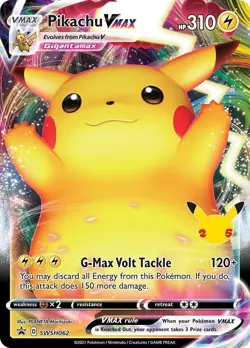 Pikachu VMAX SWSH062 Celebrations Full Art Black Star Promo Pokemon Card Mint/NM - Image 1