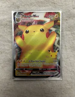 Pokemon Pikachu TCG VMAX SWSH062 Celebrations Full Art Black Star Promo NM/M - Image 1
