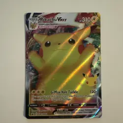 Pokemon Pikachu TCG VMAX SWSH062 Celebrations Full Art Black Star Promo NM/M - Image 1