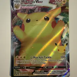 Pokemon Pikachu TCG VMAX SWSH062 Celebrations Full Art Black Star Promo NM/M - Image 2