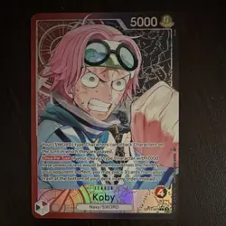 Bandai One Piece Koby OP11-001 Divine Speed Leader Alt Art Foil 5000 Power - Image 1