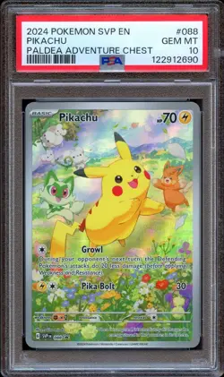 PSA 10 Pokemon Pikachu Paldea Adventure Chest Black Star Promo 088 - Image 1