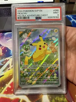 2024 Pokemon Black Star Promo #088 Pikachu Paldea Adventure Chest PSA 9 EN SVP - Image 1