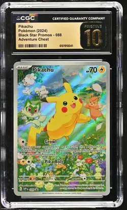 Pikachu 088 - Black Star Promos: Adventure Chest CGC 10 PRISTINE - Image 1