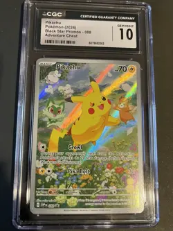 CGC 10 Pikachu 088 Holo Adventure Chest Black Star Promo Pokemon Card - Image 1