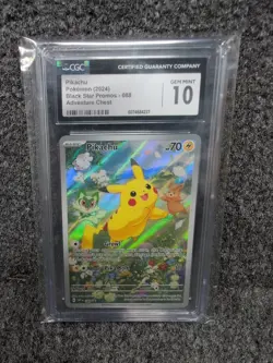 POKEMON 2024 Black Star Promos Adventure Chest PIKACHU #088 CGC 10 Gem Mint - Image 1
