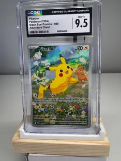 Pikachu SVP088, Adventure Chest Promo 2024 Black Star, Pokemon TCG CGC 9.5 - Image 1