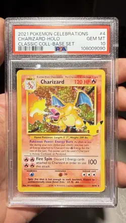 Charizard Holo #4/102 - 2021 Pokemon Celebrations Classic Collection Base PSA 10 - Image 1