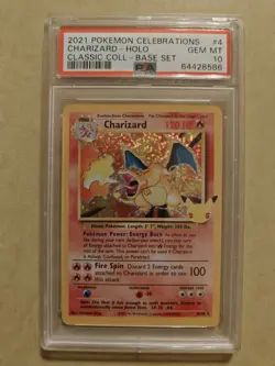 Pokemon TCG Charizard 4/102 Celebrations #4 Holo PSA 10 Gem Mint! - Image 1