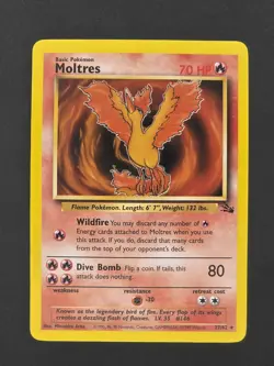 Moltres 27/62 Original Non-Holo Rare Fossil Pokemon Card WOTC TCG - Image 1