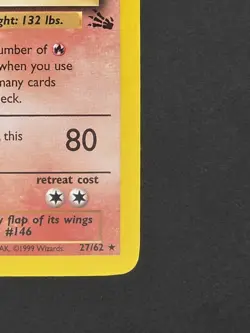 Moltres 27/62 Original Non-Holo Rare Fossil Pokemon Card WOTC TCG - Image 4