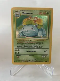 Venusaur 15/102 Base Set Unlimited Holo Rare Pokemon Card English WOTC MP - Image 1