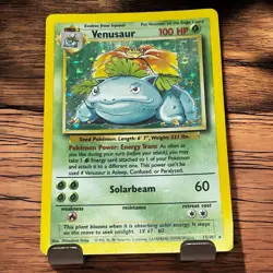 Venusaur 15/102 Base Set Unlimited Holo Rare Pokemon Card English WOTC MP - Image 1