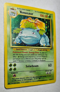 Venusaur Pokemon Card Unlimited Base Set - Holo Rare - MP Condition - 15/102 - Image 2