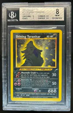 2002 Pokemon Neo Destiny 1st Edition Shining Tyranitar Holo #113/105 BGS 8 - Image 1