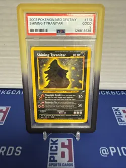 Pokemon Neo Destiny 2002 Shining Tyranitar Holo Card 113/105 PSA 2 Vintage Rare - Image 1