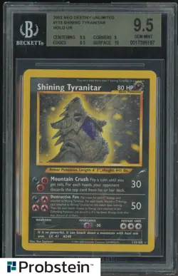 2002 Pokemon Neo Destiny #113 Shining Tyranitar Holo R BGS 9.5 GEM MINT - Image 1
