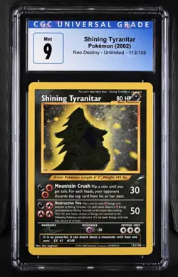 ✨ 2002 Pokemon Neo Destiny Shining Tyranitar Holo 113/105 CGC 9 ✨ - Image 1
