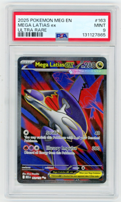 2025 Pokemon Mega Evolution Mega Latias ex 163/132 Ultra Rare PSA 9 - Image 1