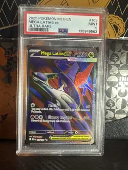 2025 Pokemon Mega Evolution - MEG EN #163/132 Mega Latias ex Ultra Rare PSA 9 - Image 1