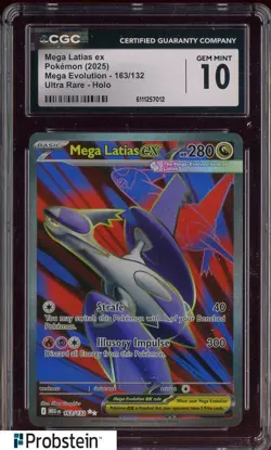 2025 Pokemon Mega Evolution #163/132 Mega Latias Ex Ultra Rare Holo CGC 10 - Image 1