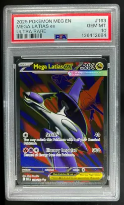 2025 Pokemon Mega Evolution Latias ex Ultra Rare #163/132 PSA 10 - Image 1