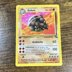Golem Fossil 36/62 1st Edition Pokemon Card Kagemaru Himeno Art - Image 1
