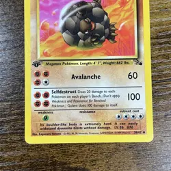 Golem Fossil 36/62 1st Edition Pokemon Card Kagemaru Himeno Art - Image 3