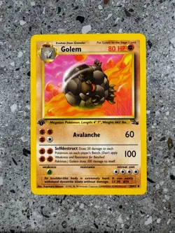 Pokemon TCG Cards 1st Edition Golem 36/62 Fossil Uncommon EXC-NM - Image 1