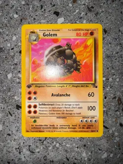 Pokemon TCG Cards 1st Edition Golem 36/62 Fossil Uncommon EXC-NM - Image 3