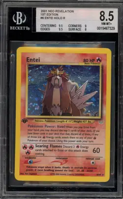 Pokemon Entei ex Neo Revelation 1st Edition Holo Rare #6 BGS 8.5 - Image 1