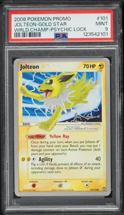 PSA 9 Jolteon Gold Star Promo World Championships Psychic Lock 2008 Pokemon #101 - Image 1