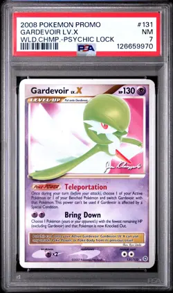 2008 POKEMON WORLD CHAMPIONSHIPS PROMO PSYCHIC LOCK #131 GARDEVOIR LV.X PSA 7 - Image 1
