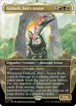 MTG Gishath, Sun's Avatar (Borderless) [The Lost Caverns of Ixalan] Near Mint Ma - Image 1