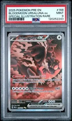 Bloodmoon Ursaluna ex 168/131 Sv: Prismatic Evolutions Holo PSA 9 Pokemon Card - Image 1