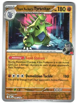 Team Rocket's Tyranitar 096/182 Reverse Holo SV10: Destined Rivals Pokemon TCG - Image 1