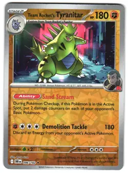 Team Rocket's Tyranitar 096/182 Reverse Holo SV10: Destined Rivals Pokemon TCG - Image 1