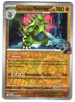 Team Rocket's Tyranitar 096/182 Reverse Holo SV10: Destined Rivals Pokemon TCG - Image 1
