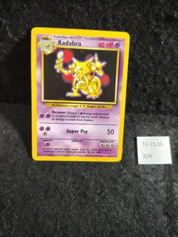 Pokemon TCG 1999 Original Base Set Kadabra 32/102 Uncommon Card LP - Image 1