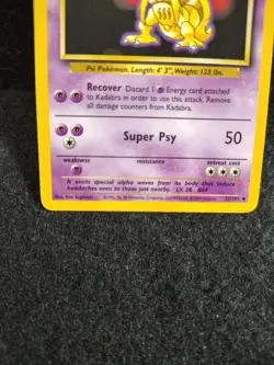 Pokemon TCG 1999 Original Base Set Kadabra 32/102 Uncommon Card LP - Image 3