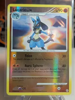 Lucario 6/130 Diamond and Pearl Reverse Holo (First Lucario Card Made) - LP+ - Image 1